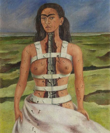 “The Broken Column” by Frida Kahlo. (1944).